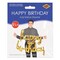 6 Pack Bulk Script Gold Happy Birthday Party Balloon Streamer